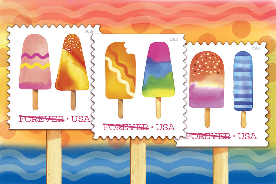 (2018) USPS Ice Cream Self Forever Stamps