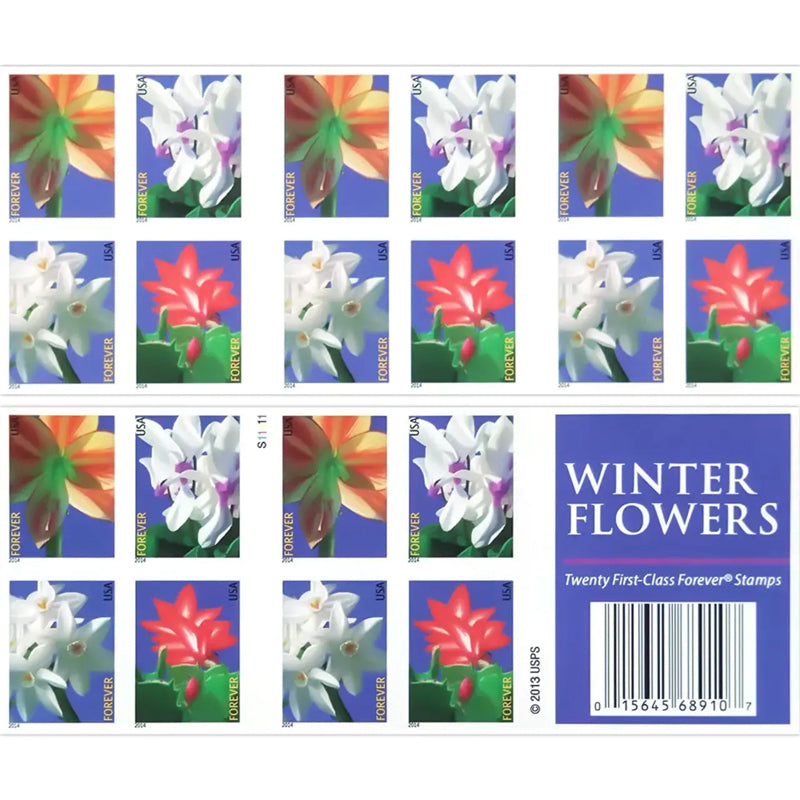 Winter flowers -Forever Stamps 2014