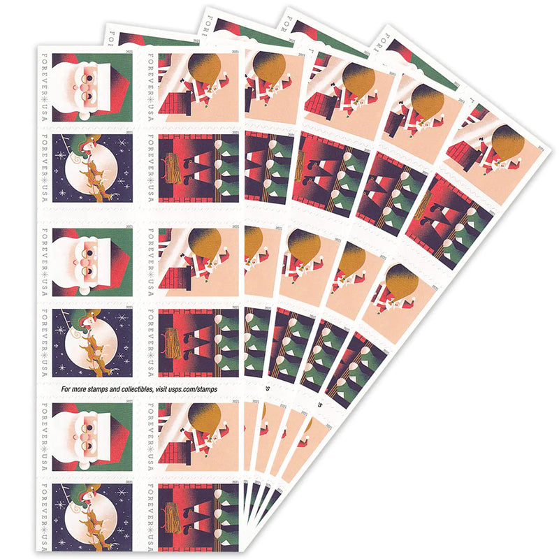 2021 USPS A Visit from St Nick Forever First Class Postage Stamps