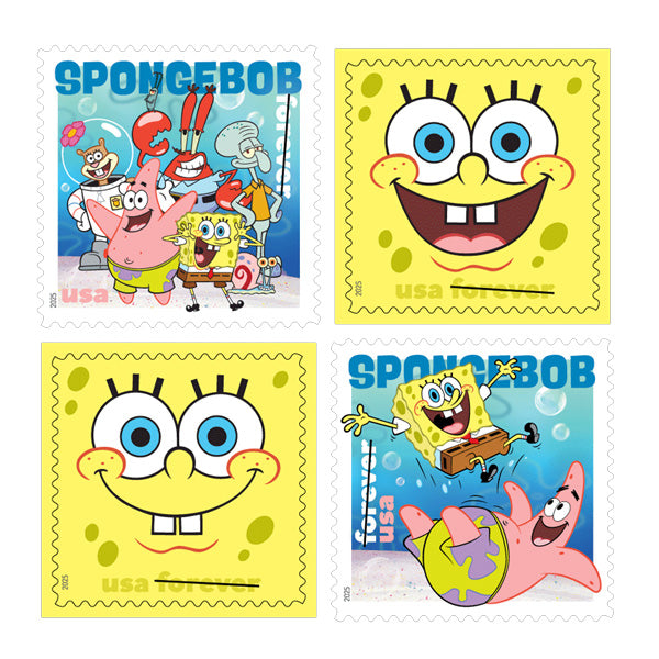 2025 SpongeBob Squarepants Stamps Sheet of 16