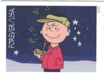 2015 USPS Charlie Brown Xmas Pane of 20 Forever Postage Stamps