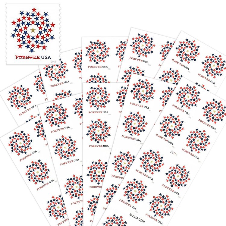 (2016) USPS Stars Red & Blue Forever Stamps