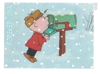 2015 USPS Charlie Brown Xmas Pane of 20 Forever Postage Stamps