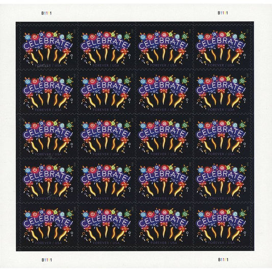 (2011) USPS Neon Celebrate! Forever Stamps