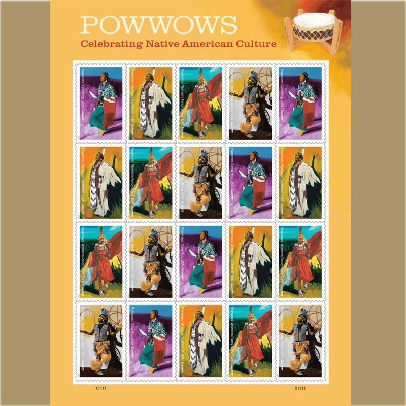 2025 Powwows Celebrating Native AmericanCulture Stamps Sheet of 20