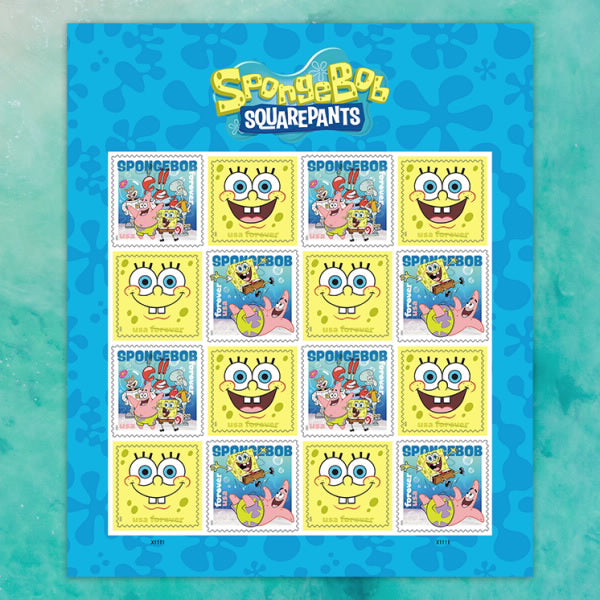 2025 SpongeBob Squarepants Stamps Sheet of 16