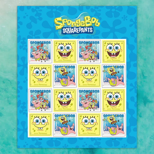 2025 SpongeBob Squarepants Stamps Sheet of 16