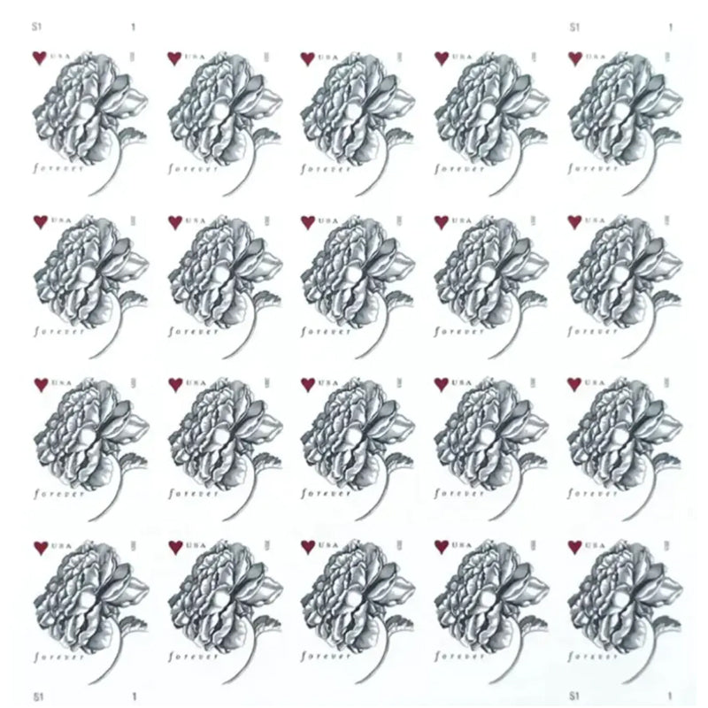 2015 Vintage Rose Pane Wedding Forever Postage Stamps