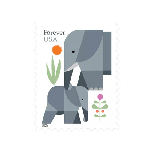 2022 US Elephants First Class Forever Stamps