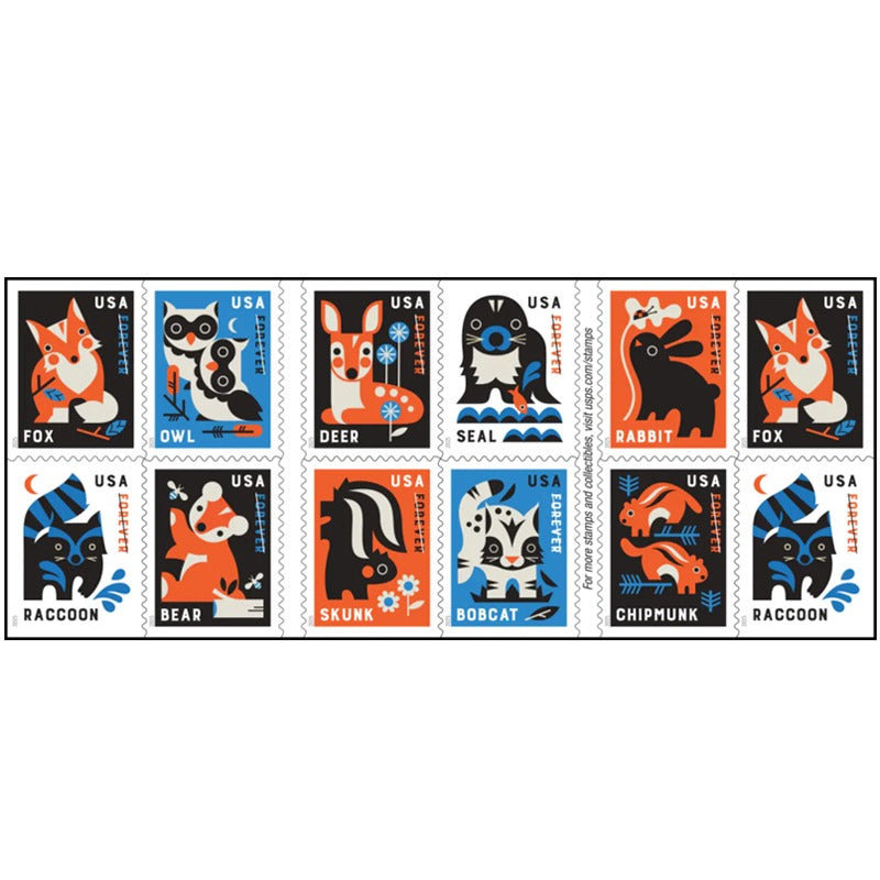 2025 Baby Wild Animals Stamps Booklet of20