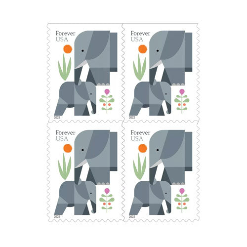 2022 US Elephants First Class Forever Stamps
