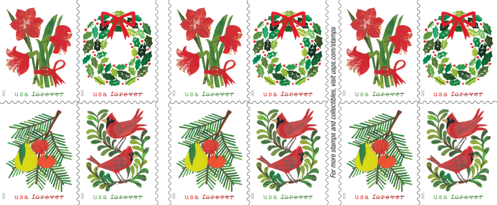 2025 Holiday Cheer forever stamps